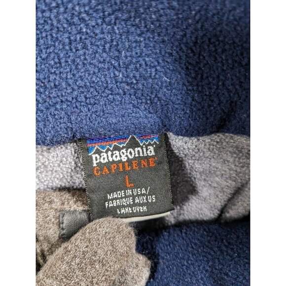 Patagonia Capilene Pullover Mens Large Fleece Zip Mock Sweater Made In USA Gray - Picture 3 of 12